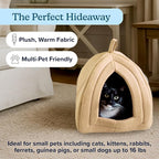 Cat House Indoor Cat Bed with Removable Foam Cushion, Plush Cat Tent Bed - Image 2
