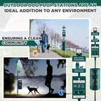 Dog Waste Station with Solar Panels Outdoor LED Galvanized Steel Dog Trash Bin - Image 6