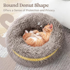 rabbitgoo Cat Beds for Indoor, 20 inches Machine Washable, Fluffy Round Pet Bed - Image 4