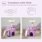 PETEPELA Flower Cat Tree for Indoor Cats, Cozy Hammock and Removable Flower Bed - Image 2