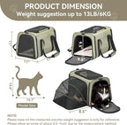 Petsfit Expandable Cat Carrier Dog Carrier, Airline Approved Soft-Sided - Image 3