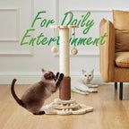 Cat Sisal Scratching Post, 4 in 1 Wooden Cat Scratcher Toy - Image 8