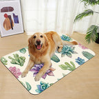 Cactus Flower Pet Feeding Mat for Floors–Christmas Stocking Absorbent Quick Dry - Image 7