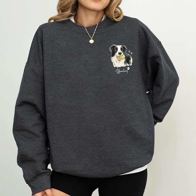 Custom Pet Sweatshirts with Photo and Name, Personalized Dog Sweatshirt - Image 2