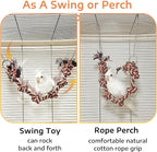 Bird Rope Perch & Swing Toy, Sturdy Knotted Parrot Cotton Rope - Image 2