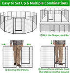 Dog Playpen Outdoor Extra Wide 16 Piece Panels Heavy Duty Dog Fence 50" Height - Image 7