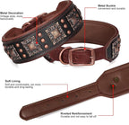 PET ARTIST Soft Padded Leather Dog Collar, 2 inch Wide Genuine Leather Dog - Image 5