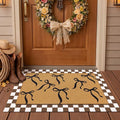 Tinideya 2 Pcs Boho Bows Door Mat Welcome Non Slip Coir Mats Floor Layering by Tinideya