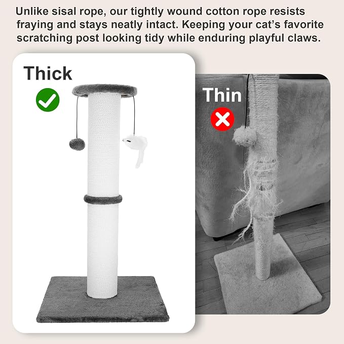 Cat Scratching Post 34 Inches Heavy Duty and Thicker Cat Scratching Post Cotton - Image 3