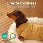 FUKUMARU Dog Bed, Calming Donut Dog Beds, Plush Faux Fur&Corduroy Cat Beds - Image 2