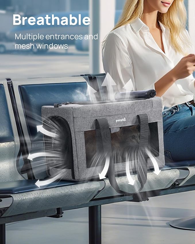 Airline Approved Cat Carrier, Pet Carrier Soft-Sided, Portable Dog Carrier - Image 5