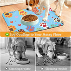 Pet Feeding Mat, Dog Paws Absorbent Dog Cat Food Mat Cute Cat Dog Mat - Image 4