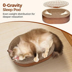 ComSaf Cat Scratcher Bed, Durable Cat Scratching Board, Oval Cat Scratch Pad - Image 2