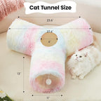 Tempcore Plush Pet Cat Tunnel Tube Cat Toys 3 Way Collapsible, Tunnels - Image 2