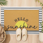Tinideya 2 Pcs Summer Sunshine Door Mat Yellow Welcome Non Slip Coir Mats by Tinideya