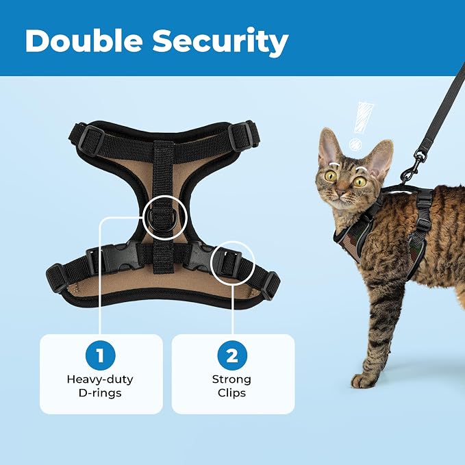 Voyager Escape-Proof Step-in Lock Cat Harness & 5ft Neoprene-Handle Leash Set - Image 5