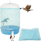 Bird Cage Cover, 45-90'' Adjustable, Universal Nylon Mesh Net, Bird Cage Skirt by LYMOI