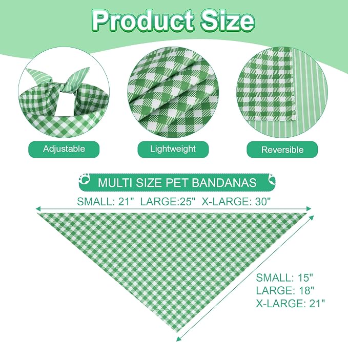 Dog Bandana Green Small 1PCS, Summer Spring Scarf - Image 3