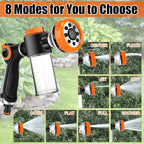 Dog Wash Hose Attachment, High Pressure Garden Water Hose Nozzle 8 Way Foam - Image 2