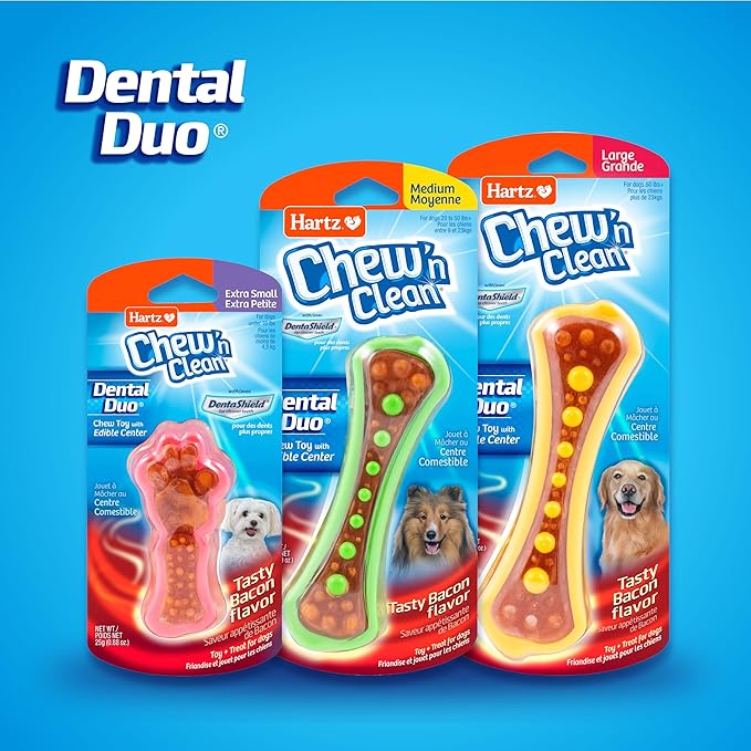 Hartz Chew 'n Clean Dental Duo Dog Treat & Chew Toy, Color Varies, Extra Small - Image 6