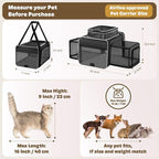 Top and 2 Sides Expandable Pet Carrier 17x11x9.5, TSA Airline Approved Small - Image 4