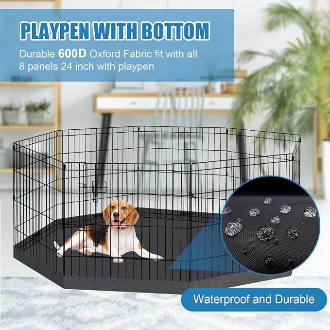 Foldable Metal Wire Dog Pen Pet Playpen Dog Fence Indoor Exercise Pen Enclosure - Image 6