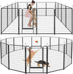 Dog Playpen Outdoor Extra Wide 16 Piece Panels Heavy Duty Dog Fence 50" Height by Committedtobetterpetlife