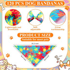 Sanwuta 120 Pcs Rainbow Tie Dye Dog Bandanas - Image 2