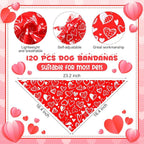 Youyole 120 Pcs Valentine's Day Dog Bandana Bulks Love Dog Bandanas Valentine's - Image 2