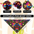 Whaline 2Pcs Mexican Dog Bandana Cinco De Mayo Fiesta Cotton Pet Scarf - Image 2
