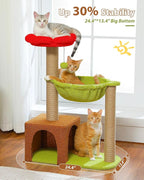 Flower Cat Tree with Sisal Scratching Posts, Cat Condo with Removable Flower Bed - Image 3