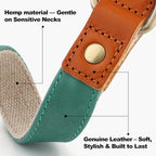 Plutus Pet Genuine Leather & Hemp Dog Collar – Adjustable Heavy Duty Pet Collar - Image 2