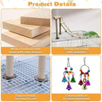 PINVNBY 3PCS Bird Ladder Bridge, Natural Wood Climbing Ladders Flexible Parrot - Image 4