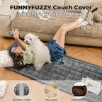 FUNNY FUZZY Pet Couch Covers for Sofa, Flannel Dog Couch Cover for Dogs Washable - Image 3