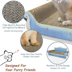 Luxury Cardboard Cat Scratcher Sofa Bed, Couch Shaped Scratching Board - Image 2