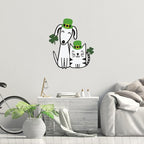 Fiwochic St Patrick's Dogs Cat Decorations Metal Shamrock Wall Art Irish Pet - Image 3