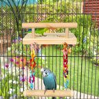 Natural Wood Bird Perch Platform - Image 5