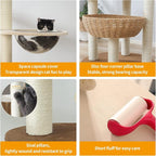 Modern Cat Tree Tower for Large Cats, Real Natural Sisal Luxury Cat Condo - Image 2