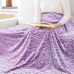 Bnuitland Purple Leopard Print Flannel Throw Blanket, 300 GSM Double Sided - Image 2