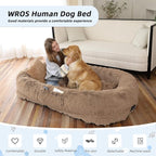 Human Dog Bed, Large Dog Beds for Humans Size Fits You and Pets, Washable Faux - Image 2