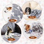 1 Pack 3 Blankets Super Soft Fluffy Premium Fleece Pet Blanket Flannel Paw - Image 4