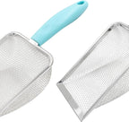 Hordion Cat Litter Scoop Stainless Steel Mesh Scooper, 2mm Mesh Non-Stick - Image 4