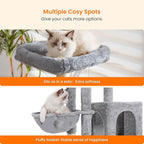 Heybly Cat Tree with Cat Self Groomer Brush, Cat Tower Condo - Image 4