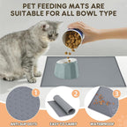 Dog Cat Food Mat for Food and Water Silicone Pet Feeding Mat Water Bowl Dish - Image 3