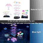 Lpraer 4 Pack Glow Aquarium Decorations Coral Reef Glowing Mushroom Anemone - Image 3