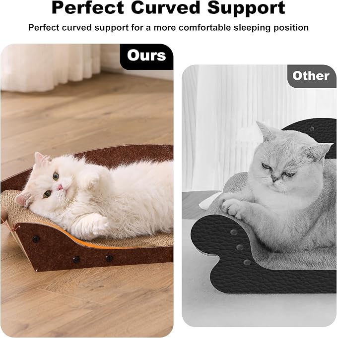 2 Pack 26'' Cardboard Cat Scratcher Bed - Image 4