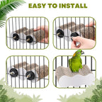 2-Piece Bird Platforms for Macaws, Small Parakeets, Budgies; Brown Corrugated - Image 5