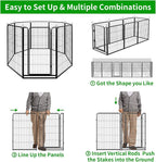 Dog Playpen Outdoor Extra Wide 8 Piece Panels Heavy Duty Dog Fence 47" Height - Image 7