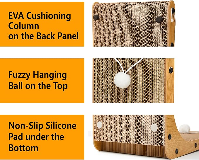 Value 2-Pack 23.6 Inch L-Shaped Cardboard Cat Scratcher, Dual Use Scratch Pad - Image 6