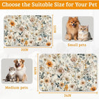 Vintage Flowers Dog Cat Food Mat, Herbs Absorbent Waterproof Placemat - Image 6